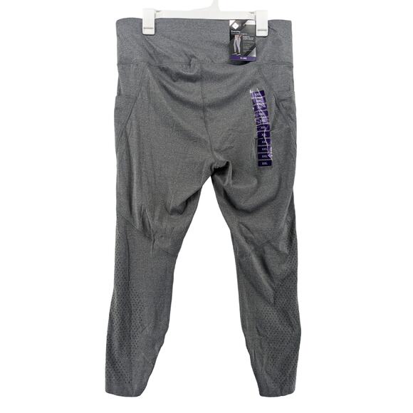 Members Mark Leggings XXL Gray Perforated Everyday Ankle Performance Casual Gym - Picture 2 of 11